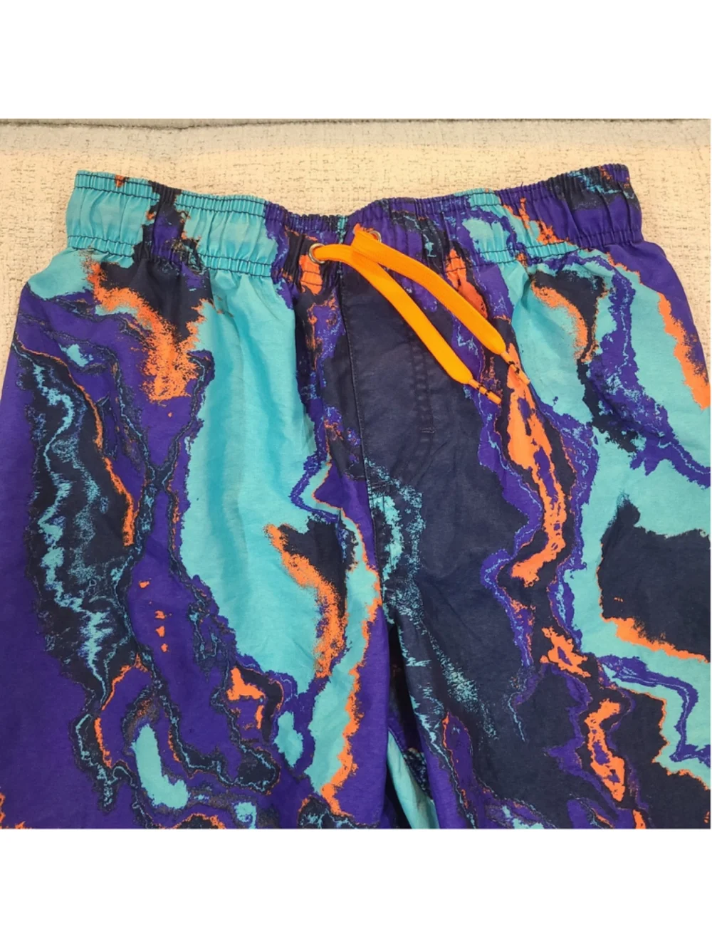 Under Armour Boys Size Youth Large YLG Swim Trunks Board Shorts Blue Orange
